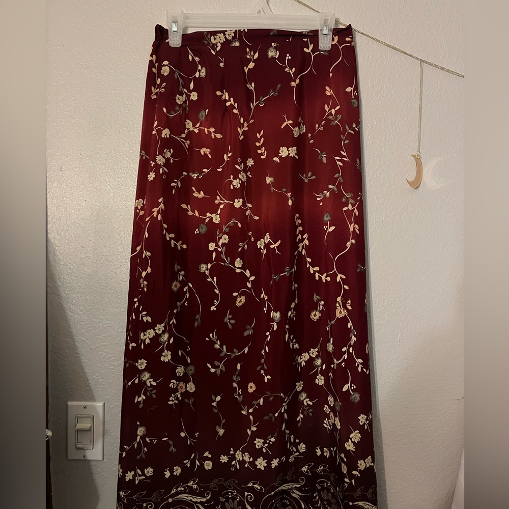 red maxi skirt